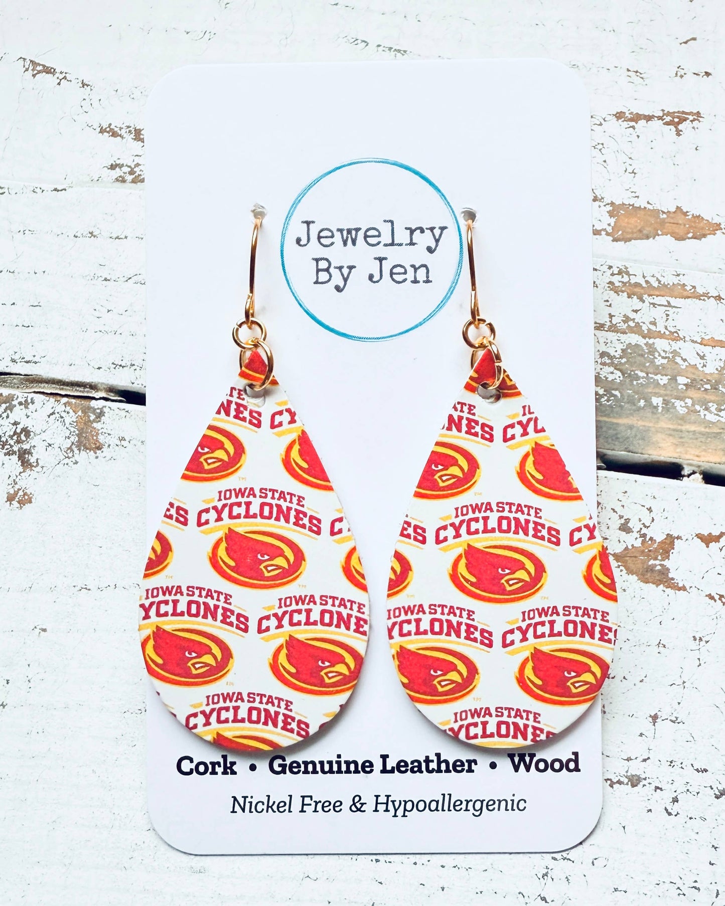 Iowa State University Medium Teardrop Earrings