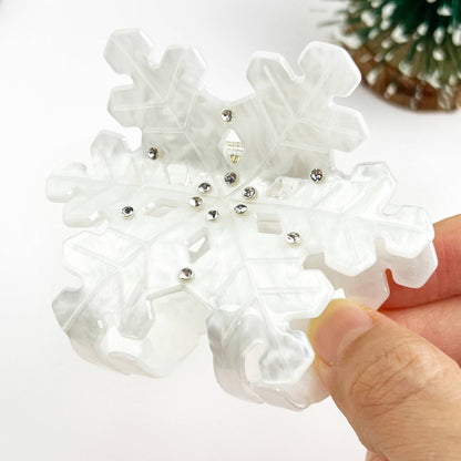 White Rhinestone Snowflake Claw Clip & Small Clip