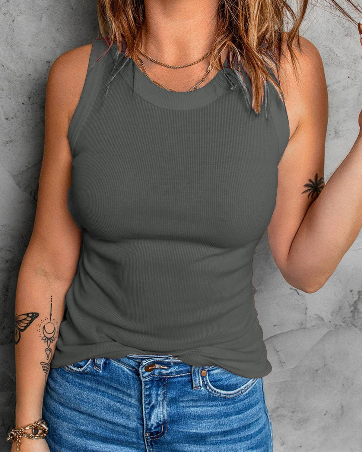 Sleeveless Basic Cami Tank Tops