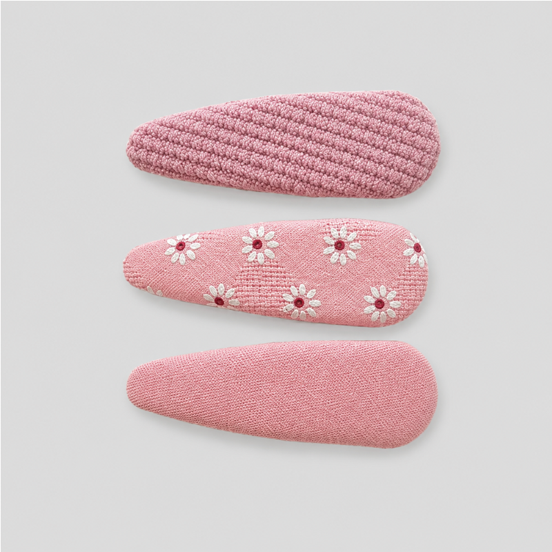 Patterned Fabric Snap Clip Set