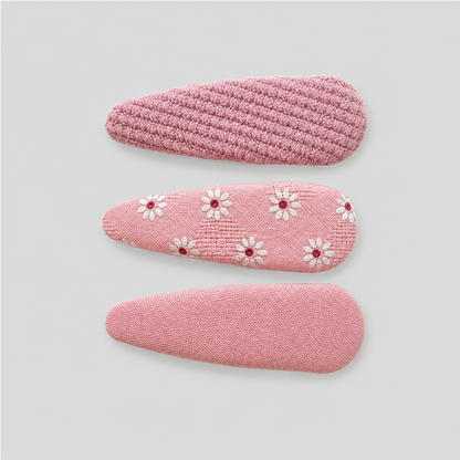 Patterned Fabric Snap Clip Set