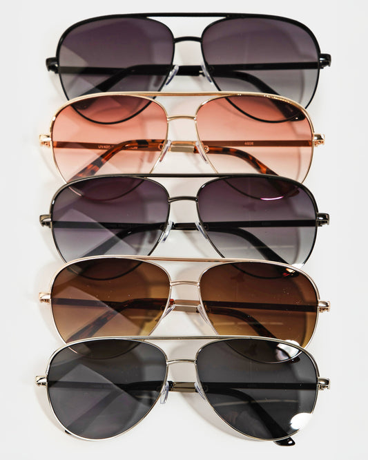 Metal Frame Double Bridge Sunglasses