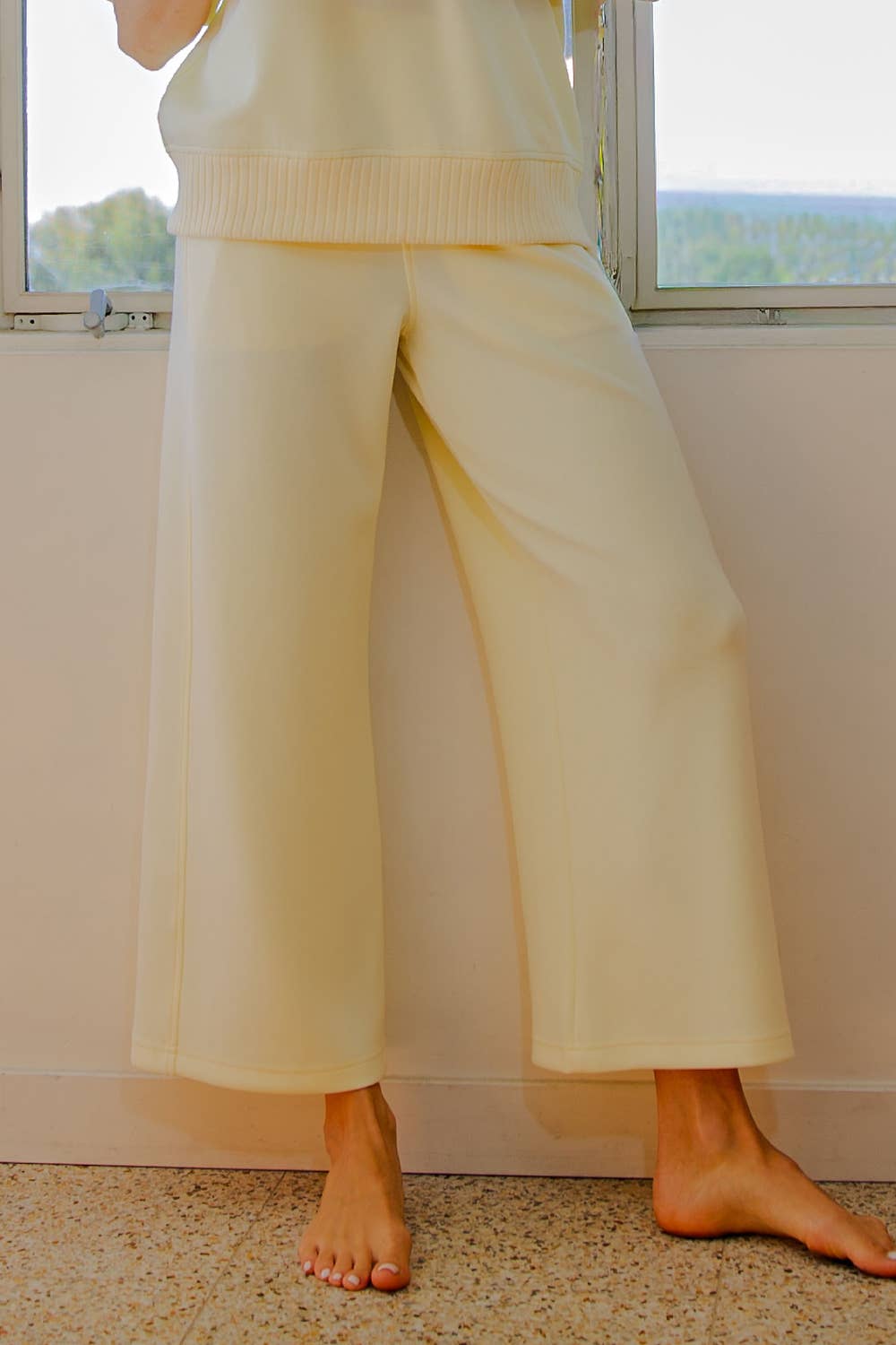 Scuba Cropped Wide Leg Pant