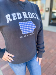 Navy Picnic Plaid Applique Red Rock Sweatshirt