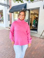 Hot Pink Turtle Neck Sweater