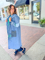 Denim Patch Duster Jacket