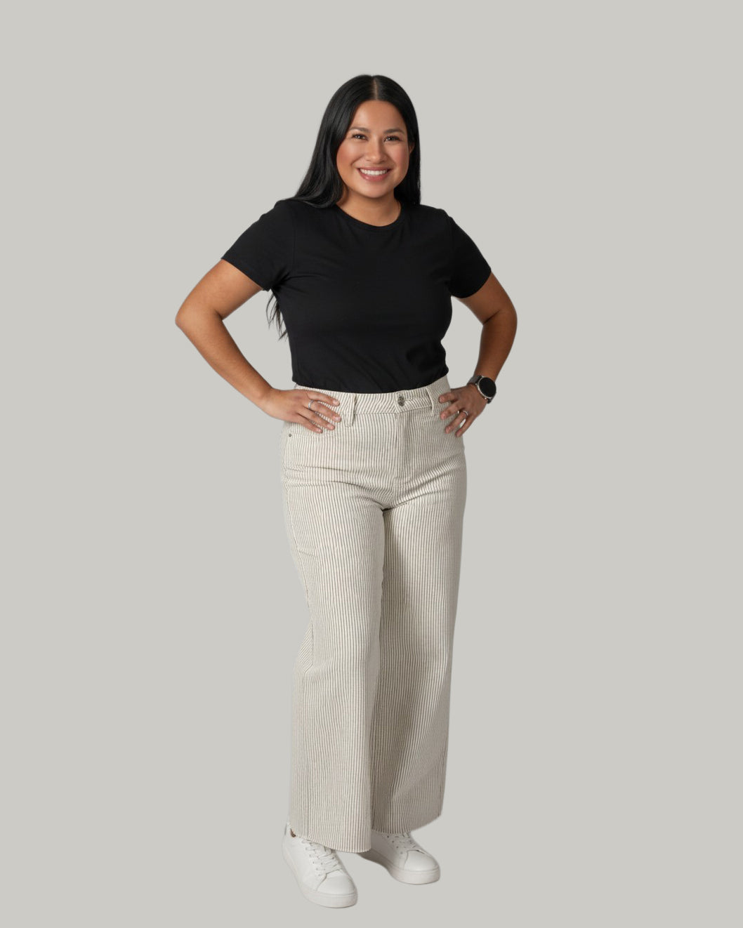 "Stripes" High Rise Straight Crop