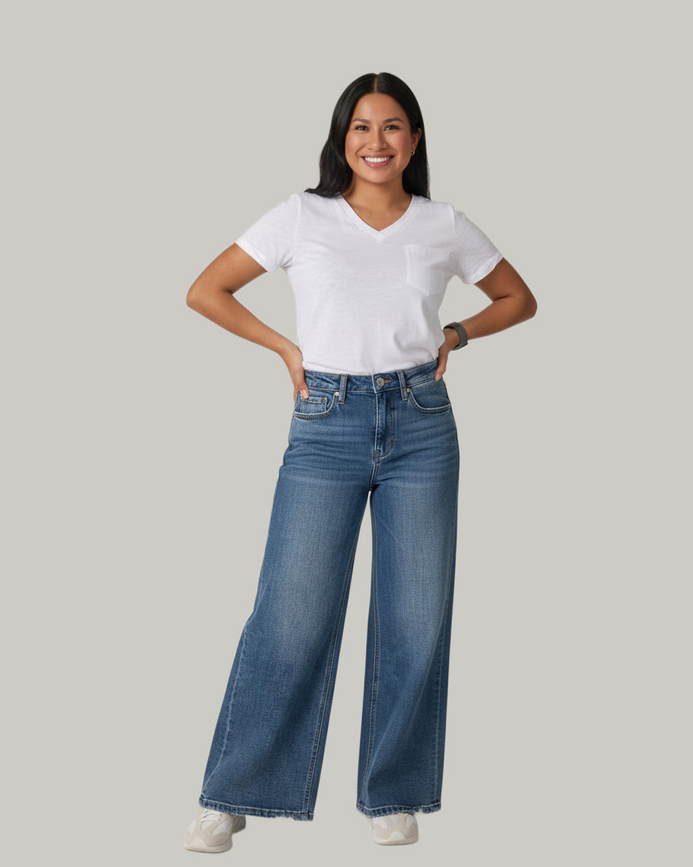 "Blue Soul" High Rise Crop Wide