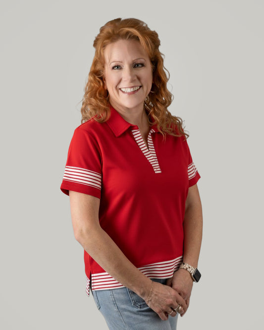 Red Short Sleeve French Terry Top