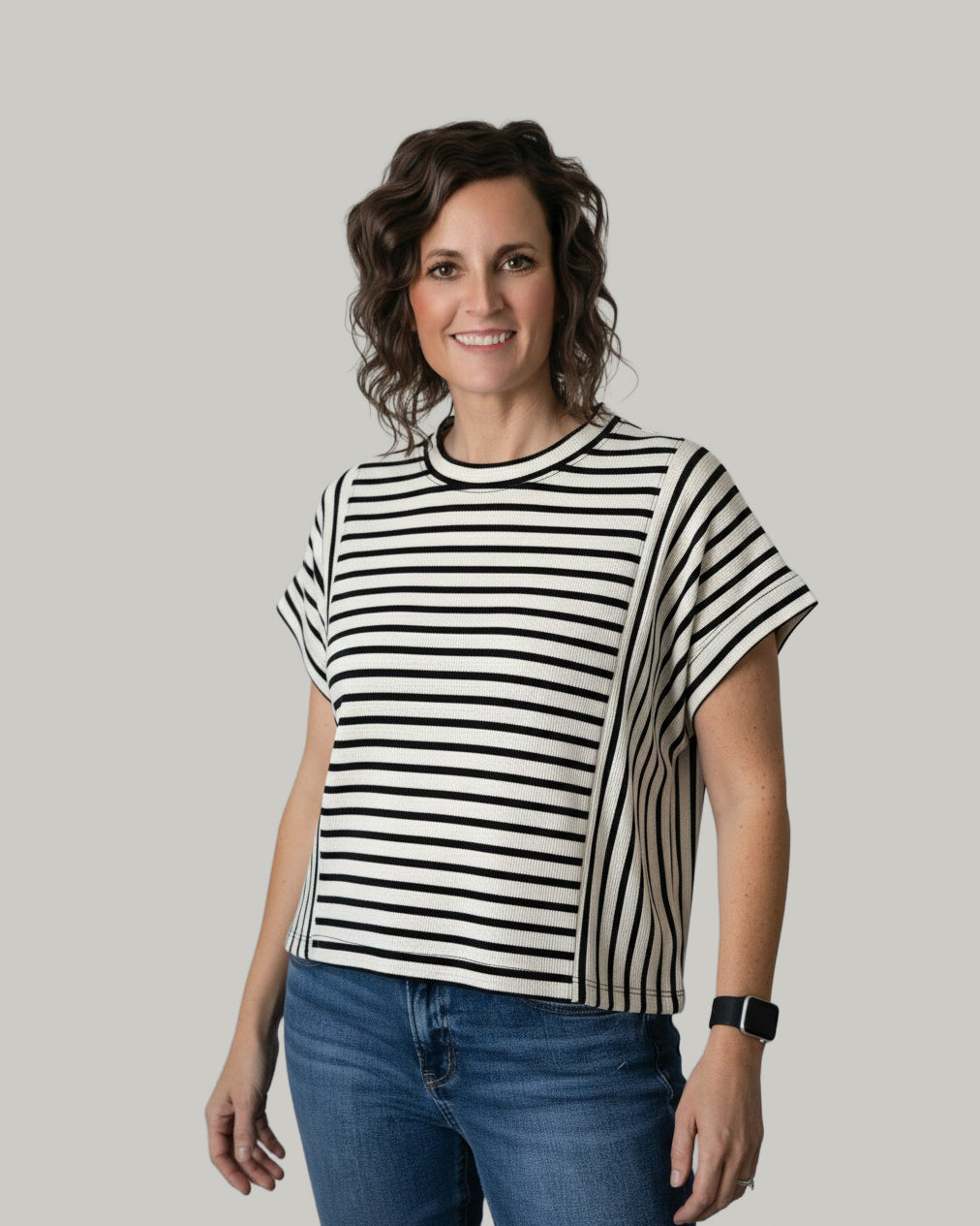 Ivory Round Neck Knit Easy Wear Top