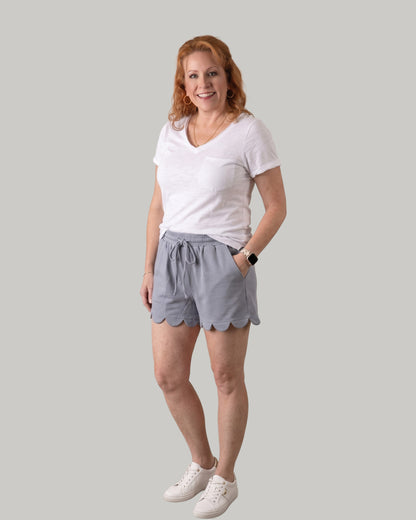 Scalloped Edge Drawstring Short