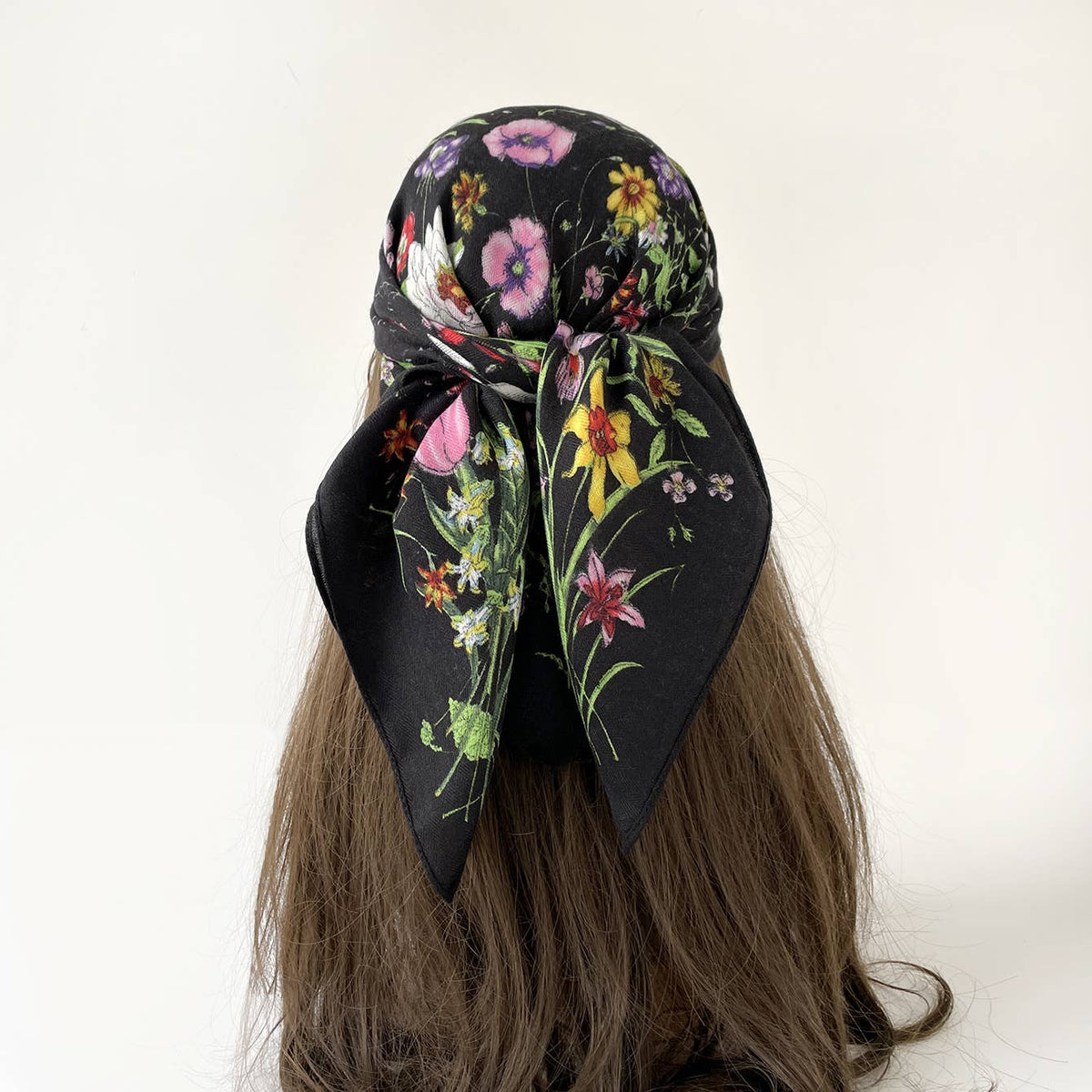 Vintage Floral Print Bandana Head Scarf