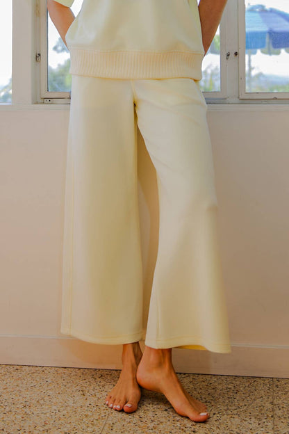 Scuba Cropped Wide Leg Pant