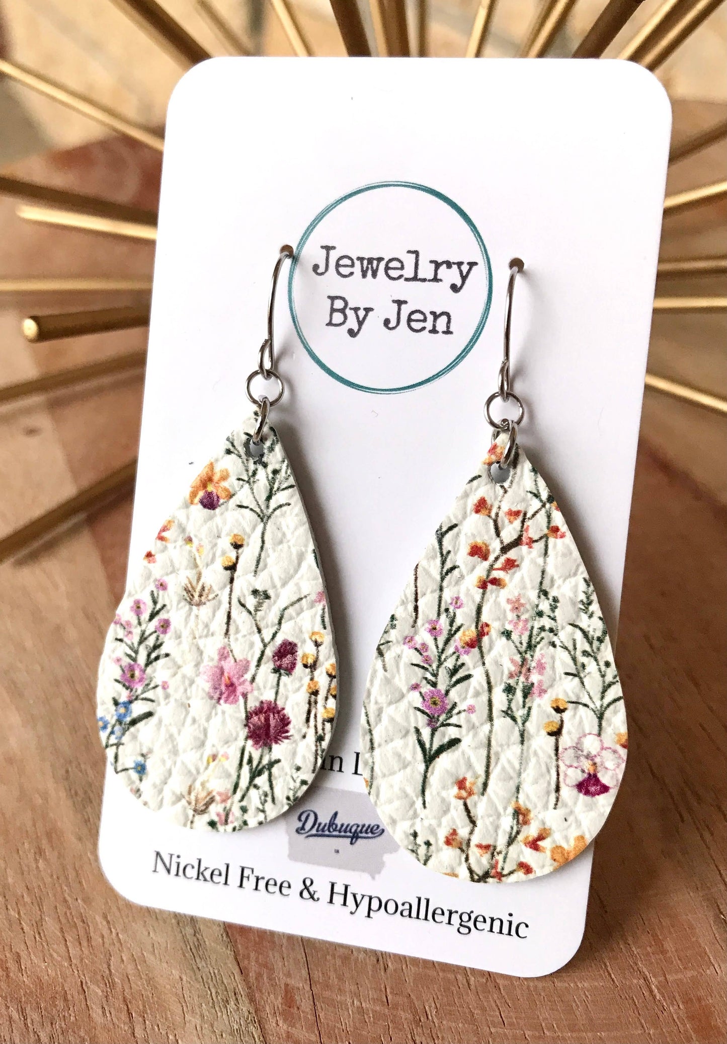 Delicate Wildflowers Teardrop Earrings