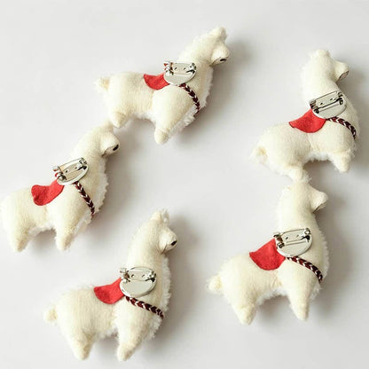Embroidered Alpaca Fabric Brooch