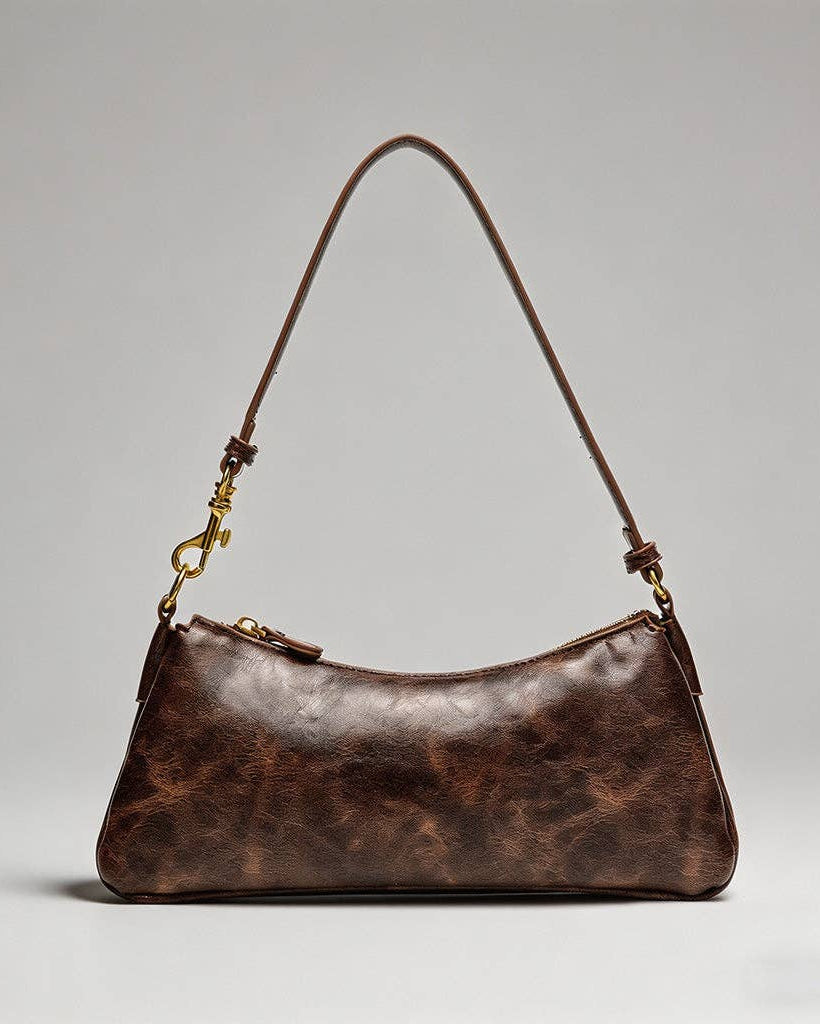 Vintage Oil-Wax Leather Shoulder Bag