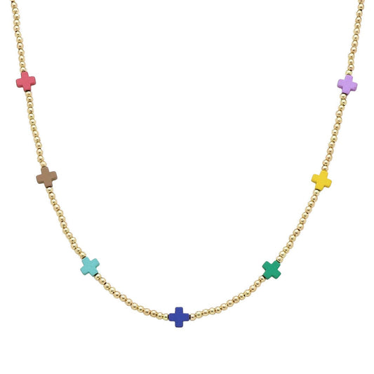 Multi Color Cross Necklace