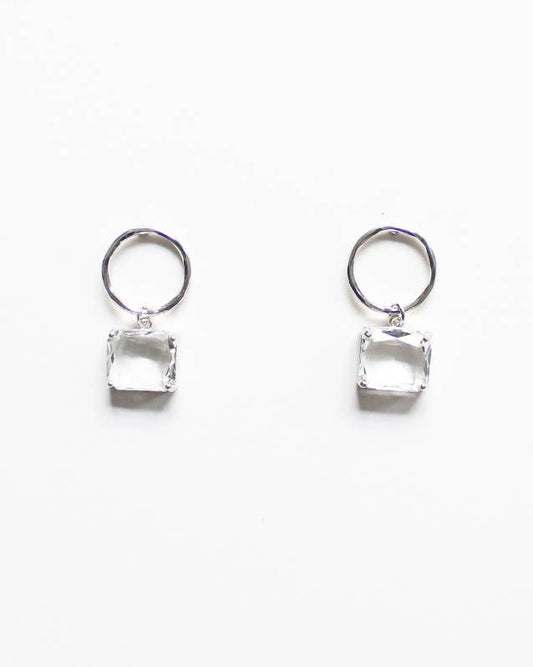 Silver Post Crystal Dangle Earring "Phoebe"