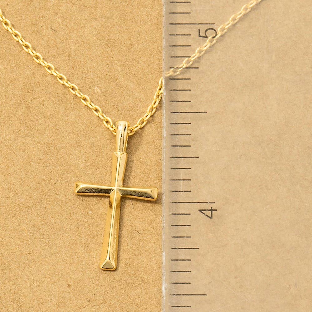 Gold Dipped Dainty Cross Pendant Necklace