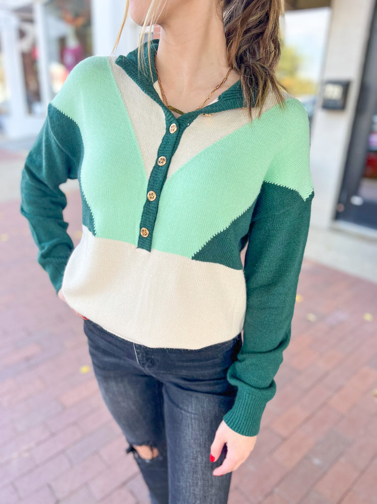 Emerald & Mint Chevron Sweater