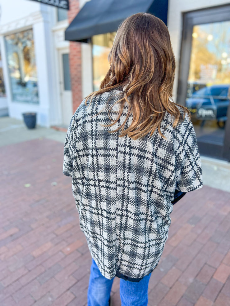 Plaid Open Front Cardigan