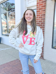 Yellow Tulip LOVE Applique Sweatshirt