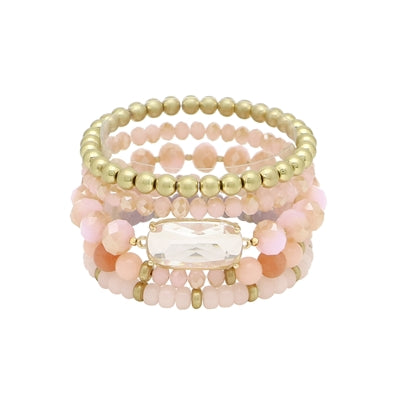 Pink Crystal Bracelet Set