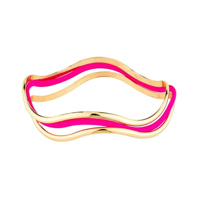 Hot Pink Wave Bracelet Set