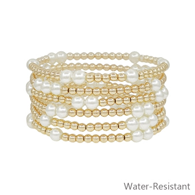 Gold Pearl Multi Bracelet