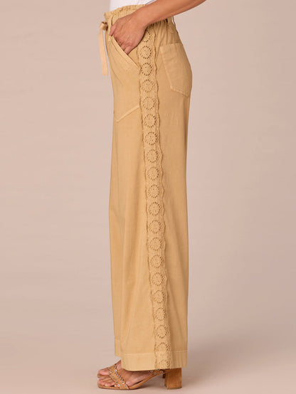 Carmel Side Crochet Paperbag Pants