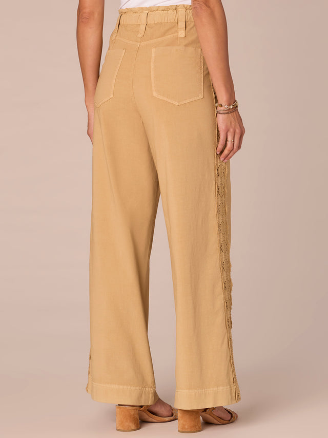 Carmel Side Crochet Paperbag Pants