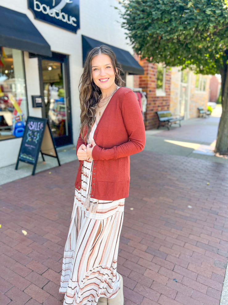 Rust Snap Cardigan