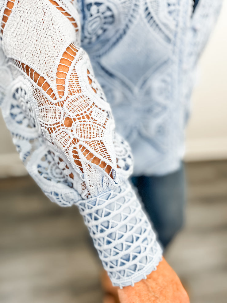 Baby Blue Crochet Top & Shorts