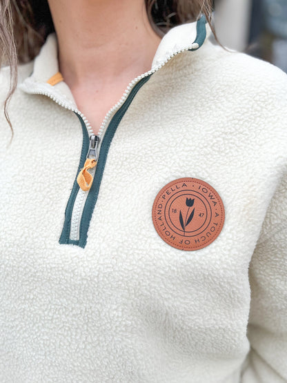 Sherpa Tulip Leather Patch Quarter Zip