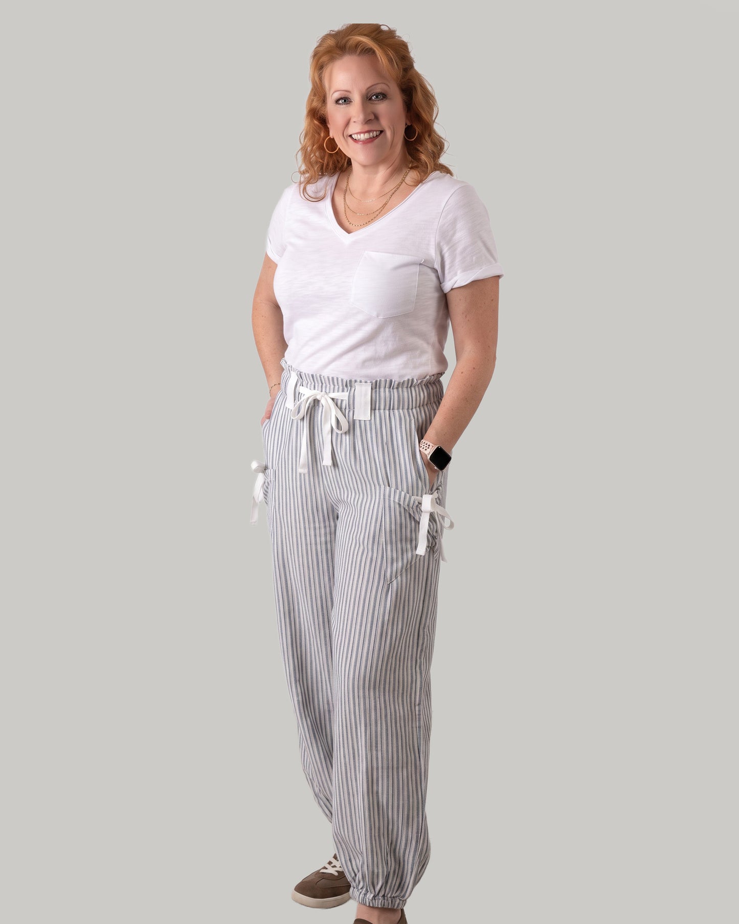 Bow-detail-stripe-pant