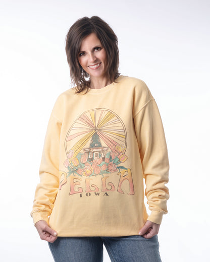 Pella Windmill Sweatshirt; Sweatshirt with windmill and tulips