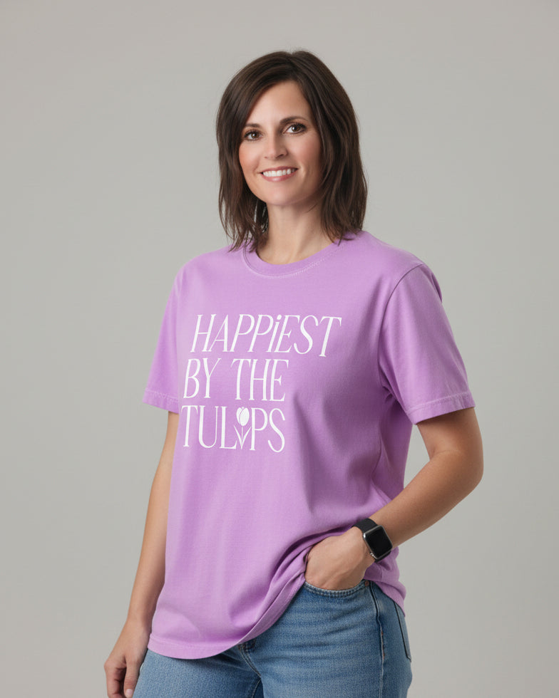 lilac-tulip-graphic-tee-comfort-colors