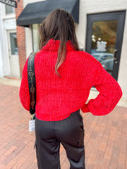 Ruby Chenille Cropped Turtle Neck Sweater