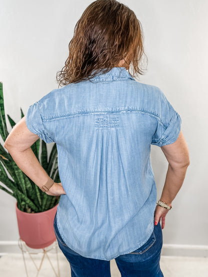 Collard Chambray Top