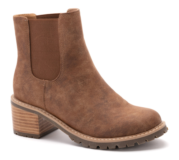 Tobacco Block Heel Boot