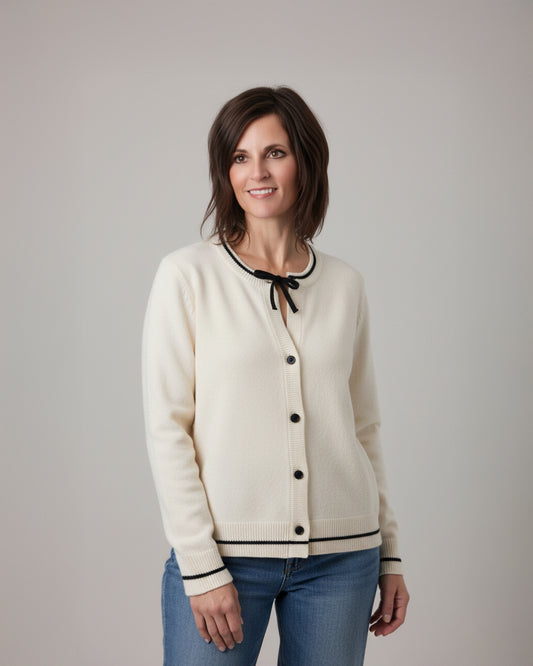 black-cream-cardican-bow