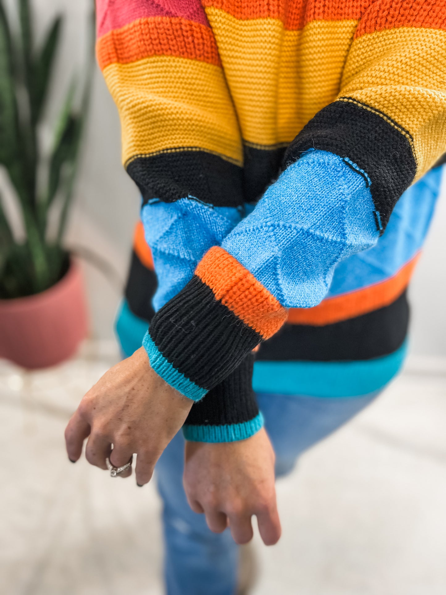 Multicolor Textured Sweater