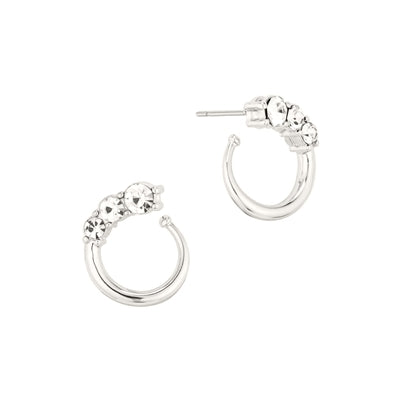 Small Rhinestone Hoop Earrings