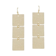 Three Square Textured Drop Earrings