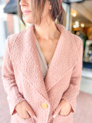 Blush Boucle Lapel Coatigan