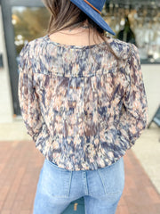 Blue Multi Abstract Blouse