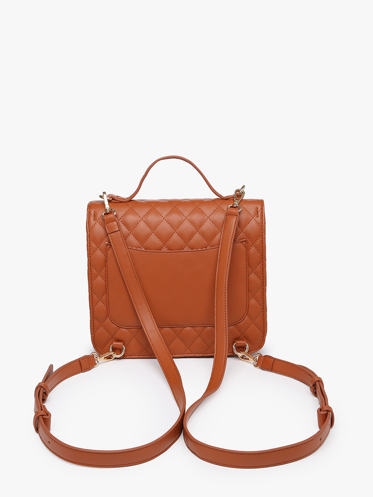 Black Quilted Convertible Backpack