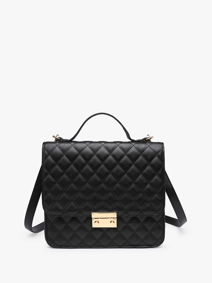 Black Quilted Convertible Backpack