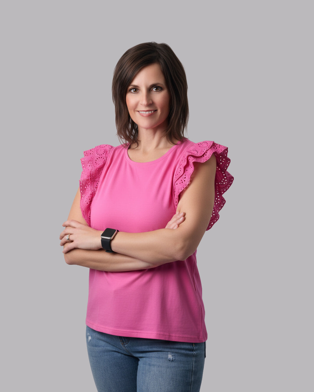 Hot-pink-eyelet-sleeveless-top