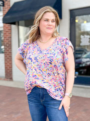 Multi-Color Abstract Leaf Top